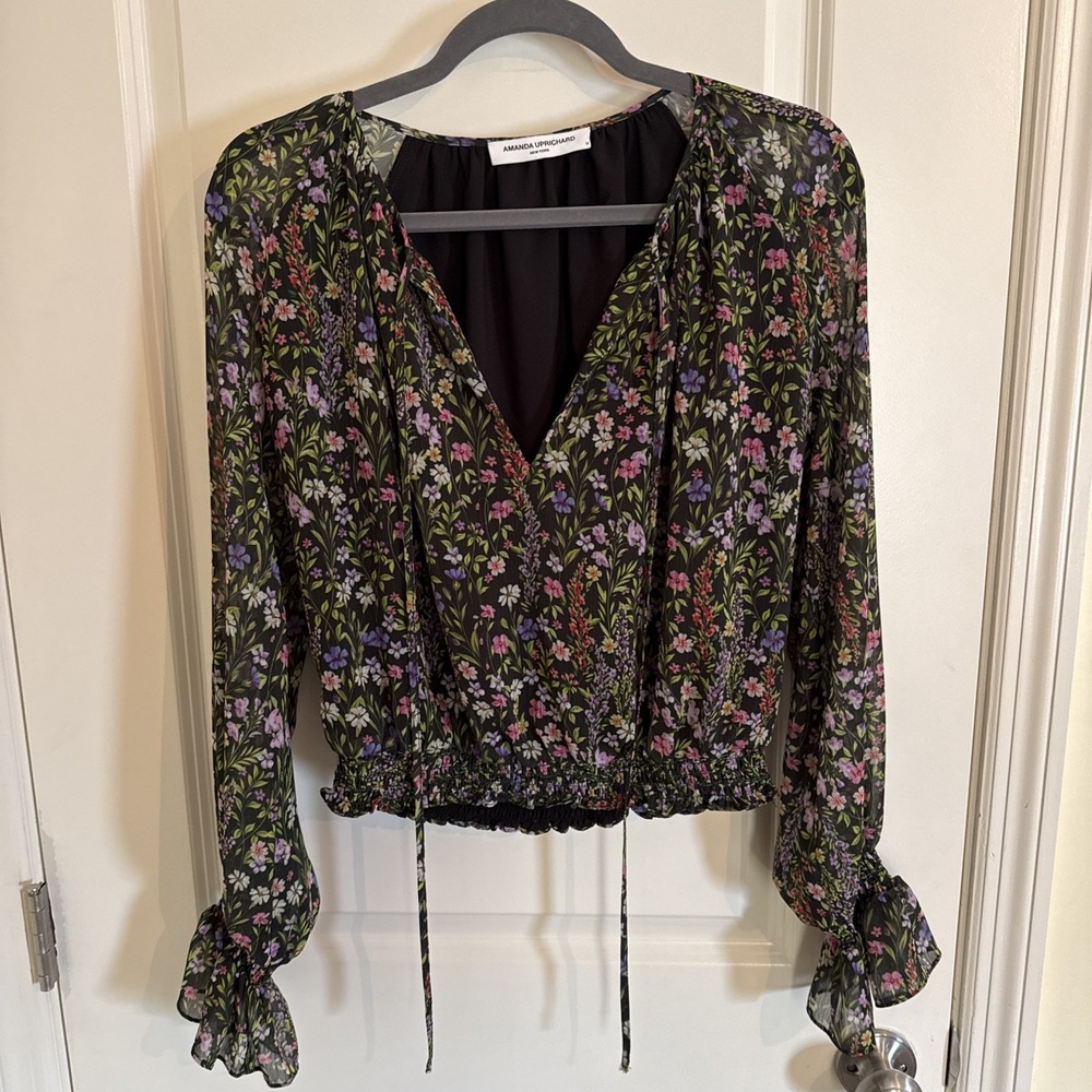 Amanda‎ Uprichard Orleans Long Sleeve Top in Charmont Size Medium Boho Floral